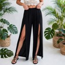  Open Leg Mid Waist Pants | S-XL