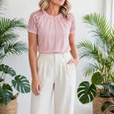  Seamed Detail Contrast Lace Raglan Sleeve Top | S-XL
