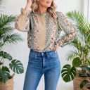  Cuff Long Sleeve Blouse