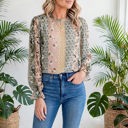  Cuff Long Sleeve Blouse
