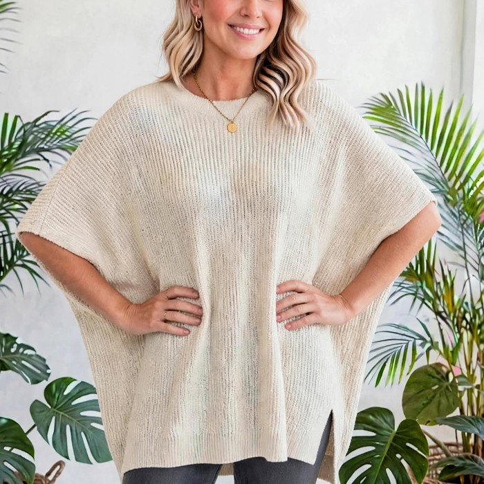 Free Flow Oversized Side-Slit Sweater | S-XL