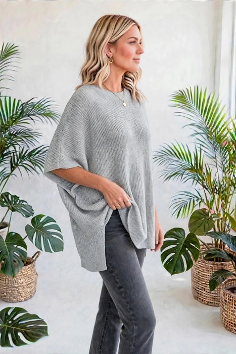 Free Flow Oversized Side-Slit Sweater | S-XL