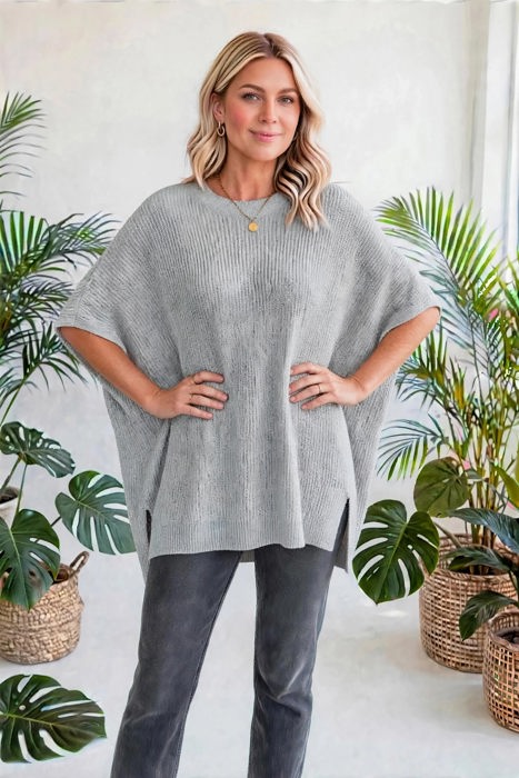 Free Flow Oversized Side-Slit Sweater | S-XL
