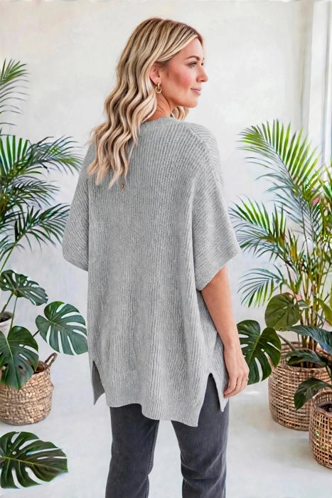 Free Flow Oversized Side-Slit Sweater | S-XL