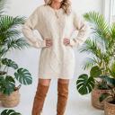  Cozy Cable Knit Sweater Dress | S-XL