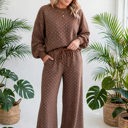  Polka Chic Drawstring Wide-Leg Lounge Set | S-XL