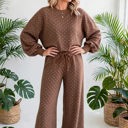 Polka Chic Drawstring Wide-Leg Lounge Set | S-XL