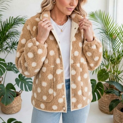 Luxe Polka Faux Fur Jacket | S-XL