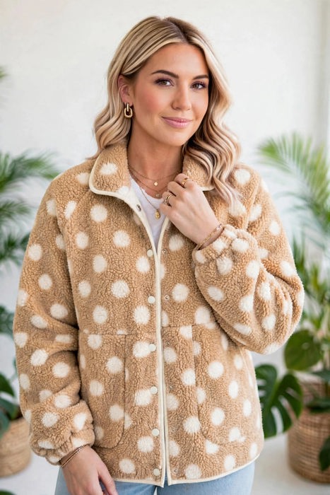 Luxe Polka Faux Fur Jacket | S-XL