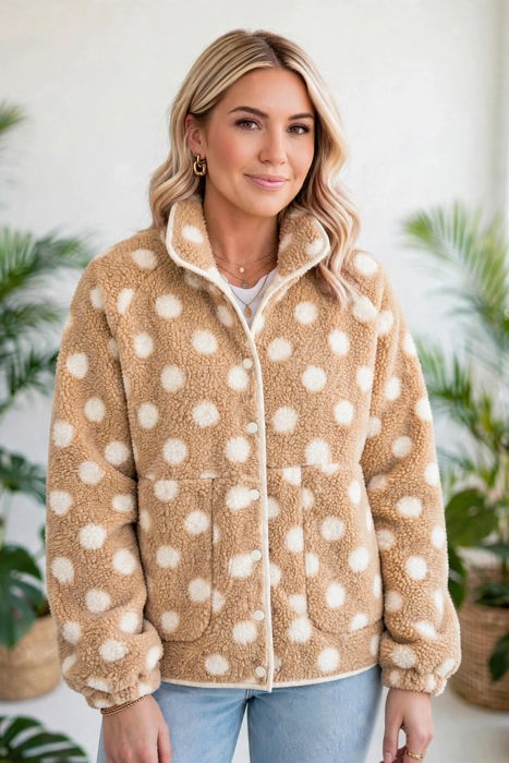 Luxe Polka Faux Fur Jacket | S-XL