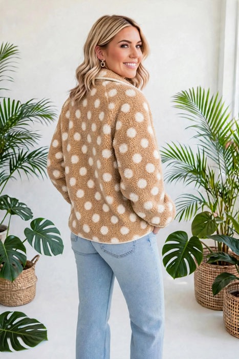 Luxe Polka Faux Fur Jacket | S-XL