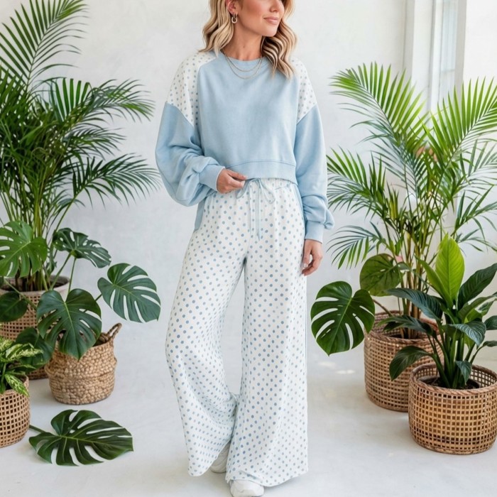 Spot & Style Patchwork Two-Piece Set | S-XL