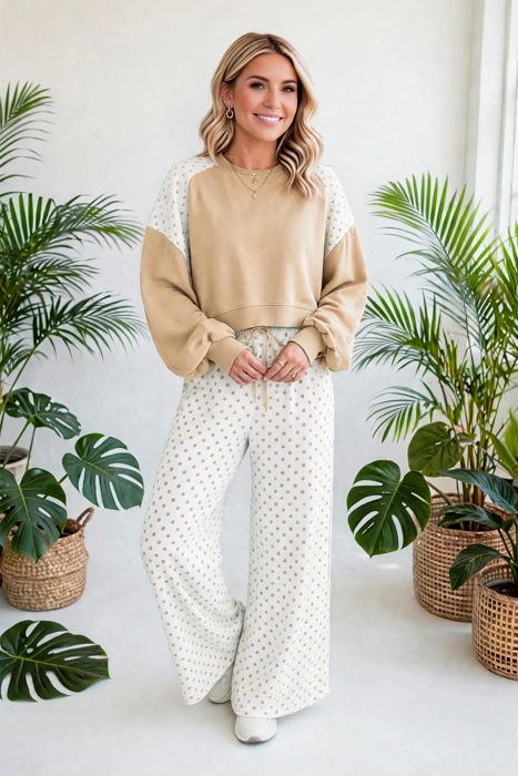Spot & Style Patchwork Two-Piece Set | S-XL
