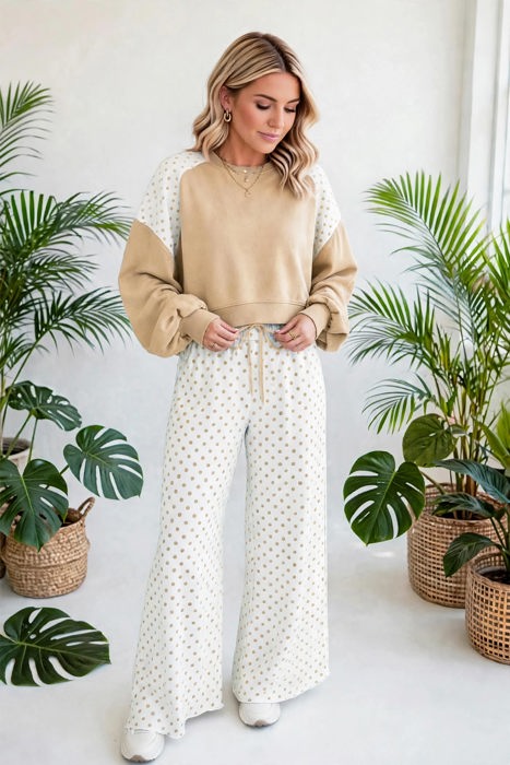 Spot & Style Patchwork Two-Piece Set | S-XL