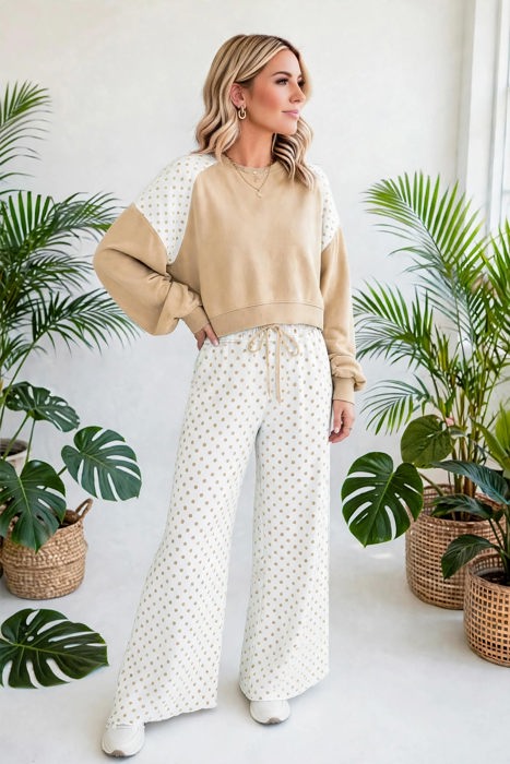 Spot & Style Patchwork Two-Piece Set | S-XL
