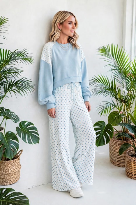 Spot & Style Patchwork Two-Piece Set | S-XL