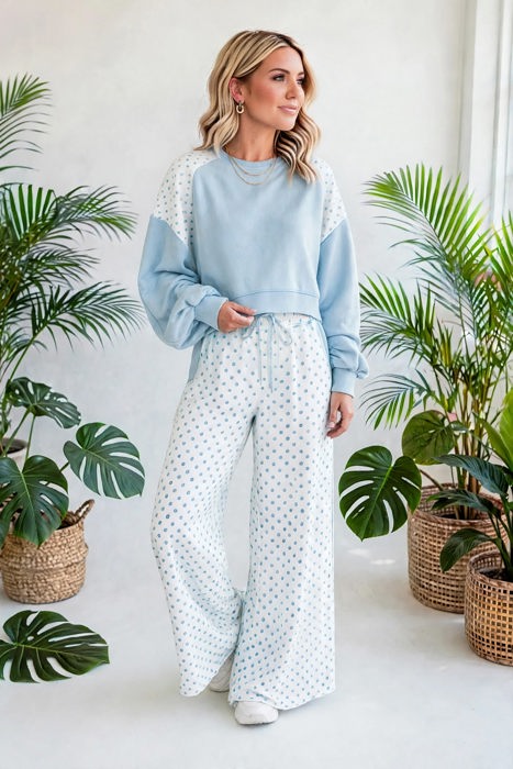 Spot & Style Patchwork Two-Piece Set | S-XL