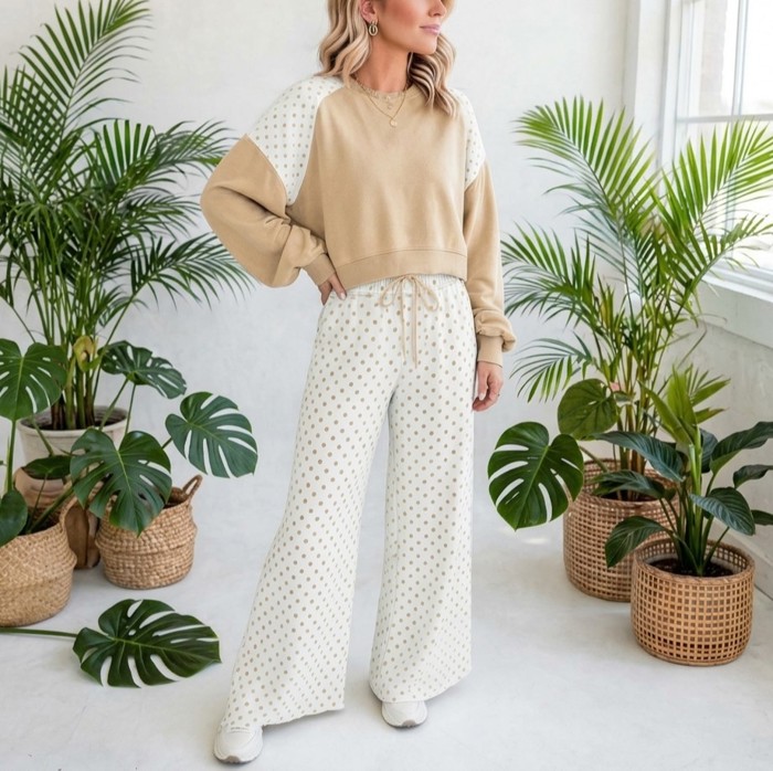 Spot & Style Patchwork Two-Piece Set | S-XL
