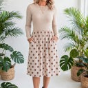  Dainty Dot Elegance Midi Dress | S-XL