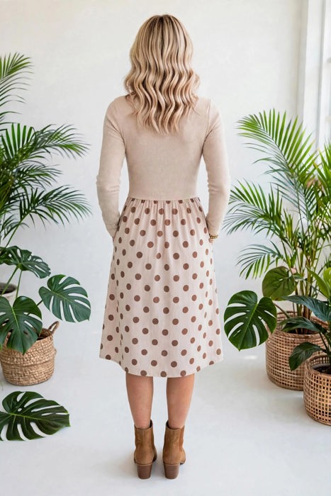 Dainty Dot Elegance Midi Dress | S-XL