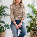  Sweetheart Shirred Plaid Peplum Top | S-XL