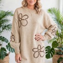  Floravelle Puff Sleeve Knit Sweater Dress | S-XL