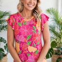  Paradise Floral Ruffle Sleeve Top | S-3X