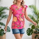  Paradise Floral Ruffle Sleeve Top | S-3X