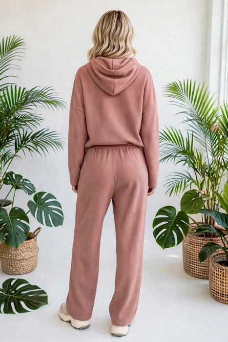 Lace & Luxe Drawstring Pullover Hoodies Corduroy Set | S-XL
