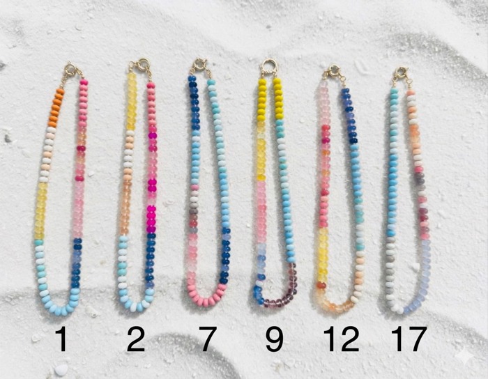 NEW COLORS -Natural Stone Semi-precious Glass Mixed Necklace