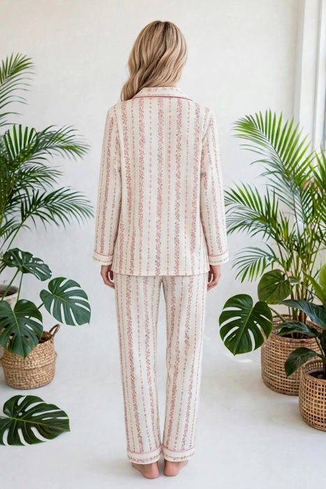 Rosy Reverie Button-Up Pajama Set | S-XL
