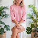  Marlow Scalloped Hem 3/4 Sleeve Sweater | S-XL