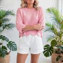  Marlow Scalloped Hem 3/4 Sleeve Sweater | S-XL