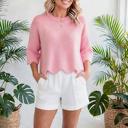  Marlow Scalloped Hem 3/4 Sleeve Sweater | S-XL