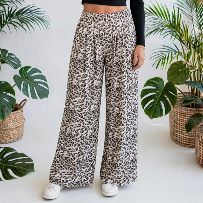 Leopard Print Luxe Flow Pants | S-XL