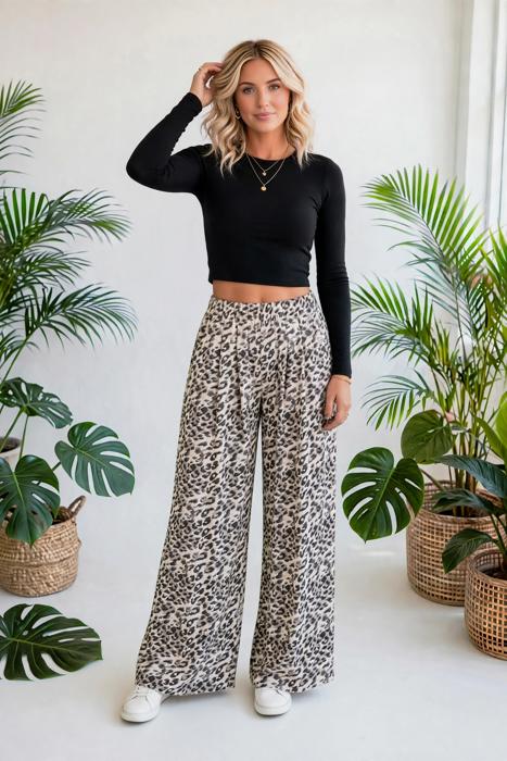 Leopard Print Luxe Flow Pants | S-XL