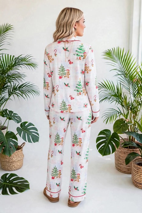 Merry Gingerbread Plaid Pajama Set | S-XL