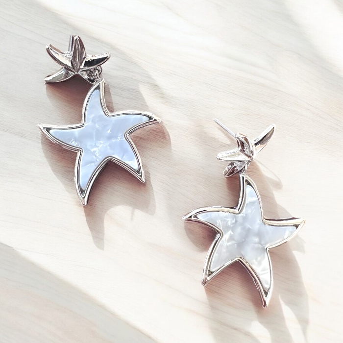 Mother Of Pearl  Starfish Drop Earrings | 2 Colors