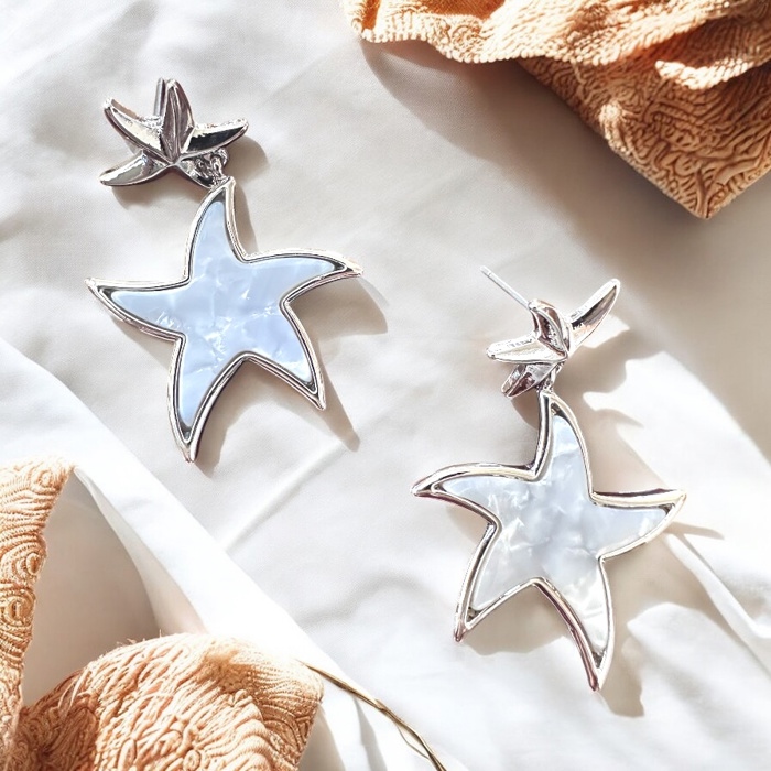 Mother Of Pearl  Starfish Drop Earrings | 2 Colors
