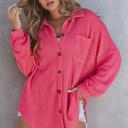 Small Pink Button Up Waffle Knit Casual Shirt | S-2XL