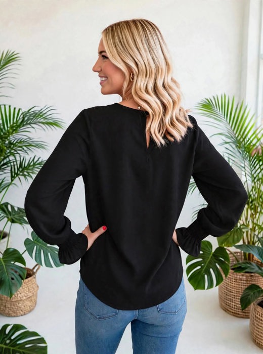 Ruffle Bubble Sleeve Top | S-2XL