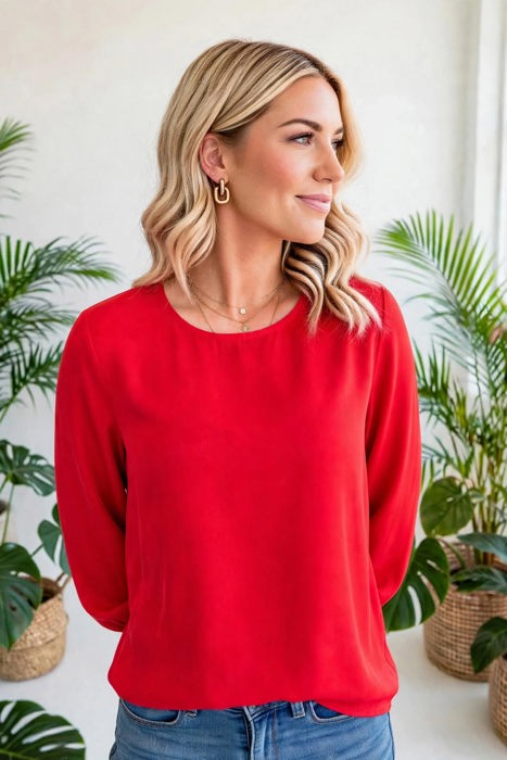 Ruffle Bubble Sleeve Top | S-2XL