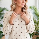  Dotty Charm Scallop Knit Sweater | S-XL