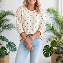  Dotty Charm Scallop Knit Sweater | S-XL