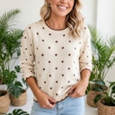  Dotty Charm Scallop Knit Sweater | S-XL