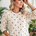  Dotty Charm Scallop Knit Sweater | S-XL