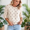  Dotty Charm Scallop Knit Sweater | S-XL