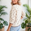  Dotty Charm Scallop Knit Sweater | S-XL