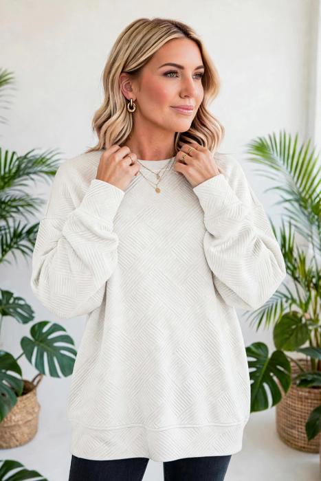 Everly Texture Drop Shoulder Pullover | S-XL