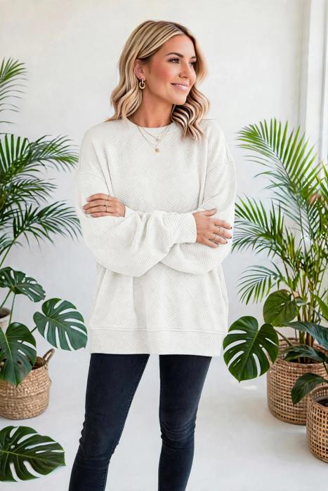 Everly Texture Drop Shoulder Pullover | S-XL